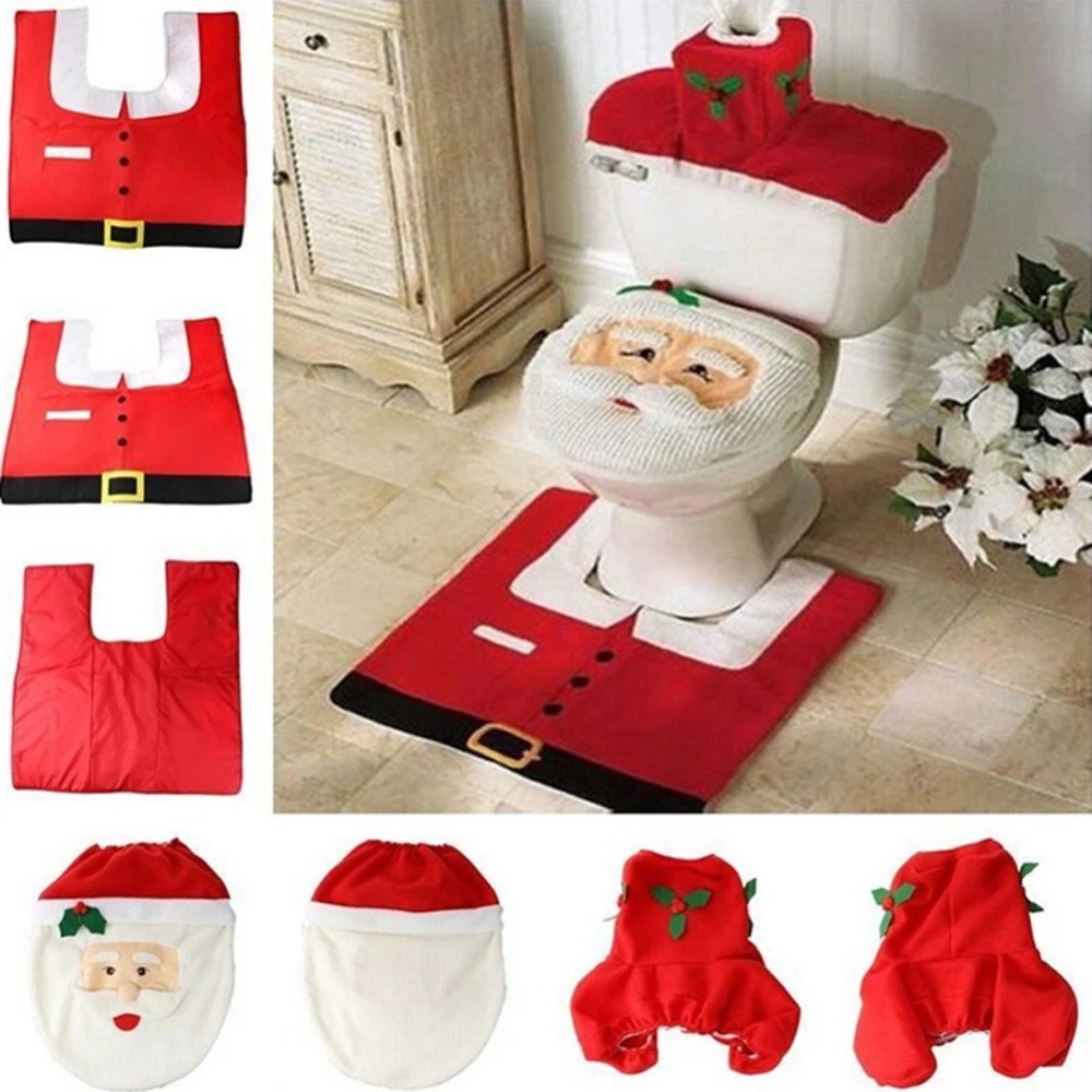 Home Bathroom Mats - Милые рождественские накладки на унитаз, креативный