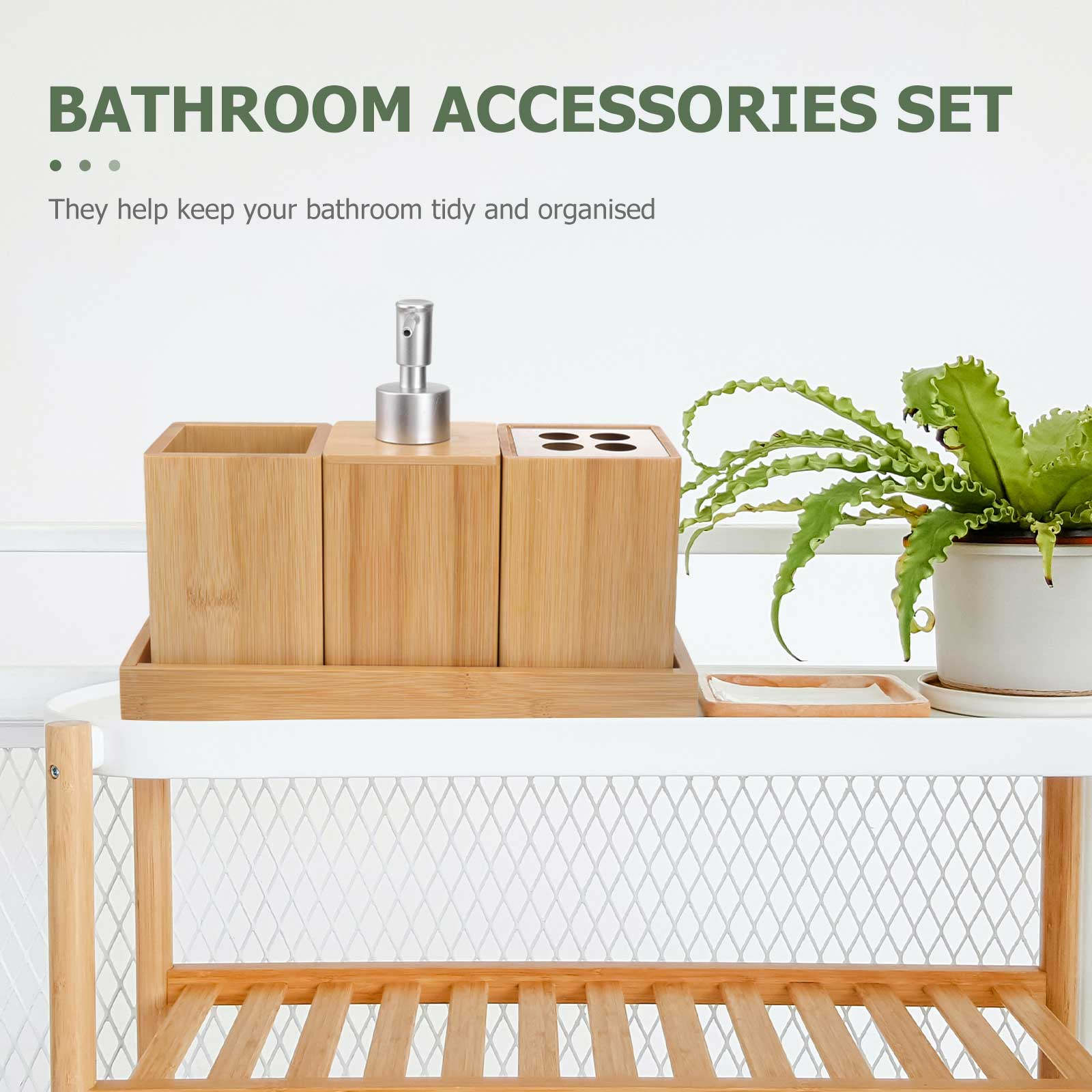 Home Essentials Bathroom Accessories - Набор из 4 предметов для ванной