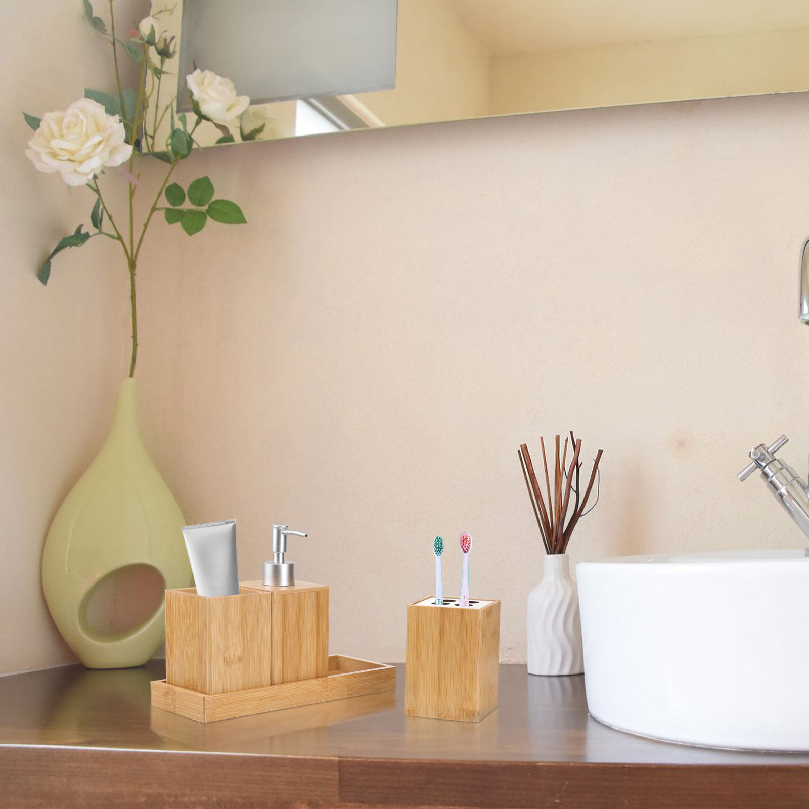 Набор из 4 предметов для ванно – обзор и цена Home Essentials Bathroom Accessories
